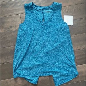 NWT Beyond Yoga All About It Split Back Tank Top Blue Space Dye Small